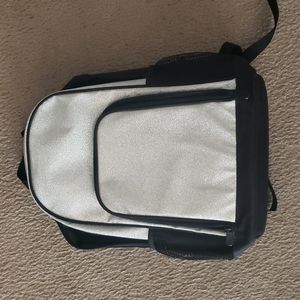 SILVER GLITTER BACKPACK 12"W x 18 1/2"H x 7"D
